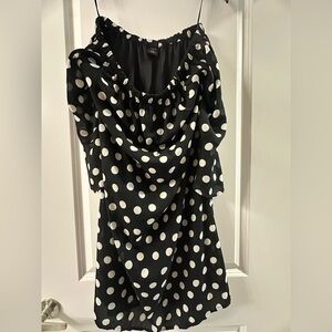 City Streets Black and White Polka Dot Mini Dress